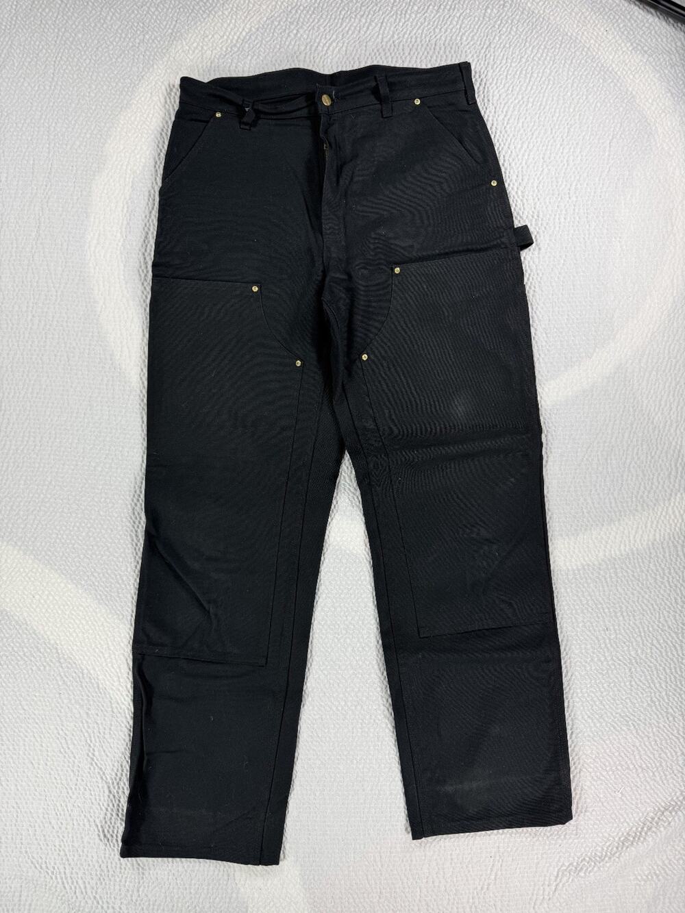 Carhartt B01-M Men's Black Loose Fit Double Knee Work Pants 34x32 Carpenter